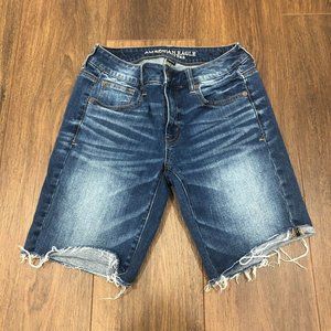 American Eagle Boyfriend Shorts Womens 0 Stretch Tomgirl Bermuda Slouchy Denim
